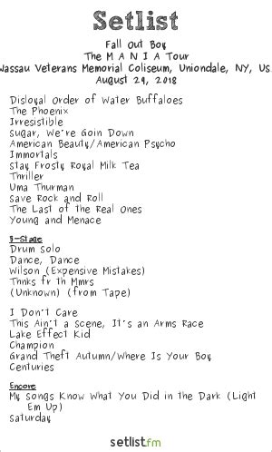 Fall out boy pine knob setlist. Things To Know About Fall out boy pine knob setlist. 